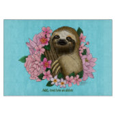Sloth Pink-Blume Schneidebrett (Vorderseite)