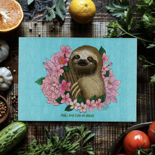 Sloth Pink-Blume Schneidebrett