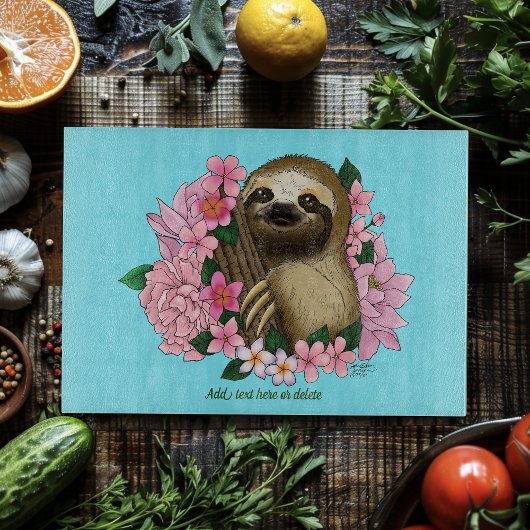 Sloth Pink-Blume Schneidebrett