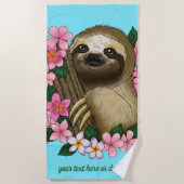 Sloth Pink-Blume Strandtuch (Vorderseite)