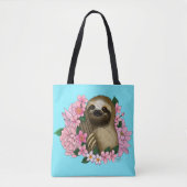 Sloth Pink-Blume Tasche (Vorderseite)