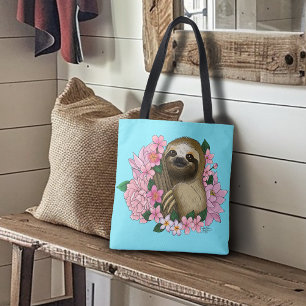 Sloth Pink-Blume Tasche