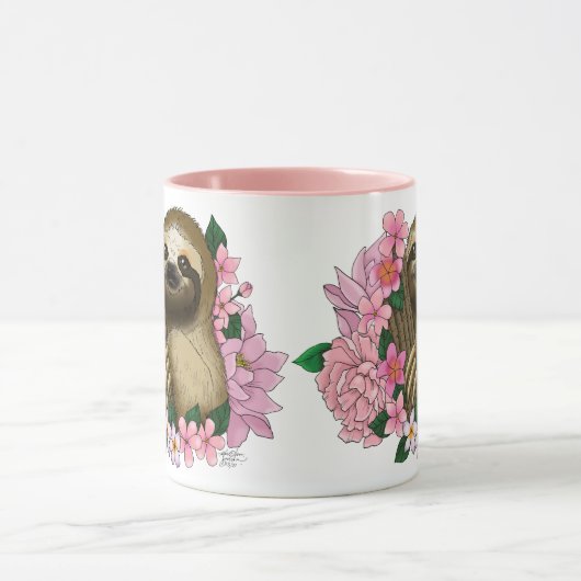 Sloth Pink-Blume Tasse (Zentrum)
