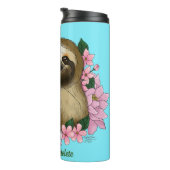 Sloth Pink-Blume Thermosbecher (Nach rechts gedreht)