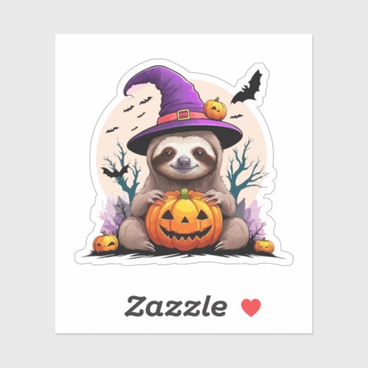 Sloth Pink Hat Halloween Aufkleber (Blatt)