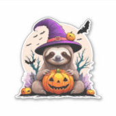 Sloth Pink Hat Halloween Aufkleber (Vorderseite)
