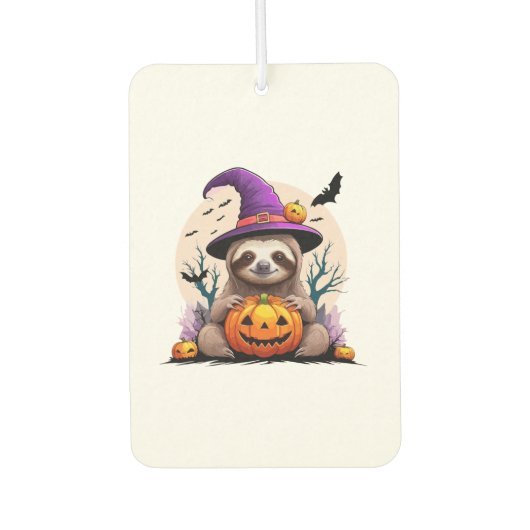 Sloth Pink Hat Halloween Autolufterfrischer (Vorderseite)