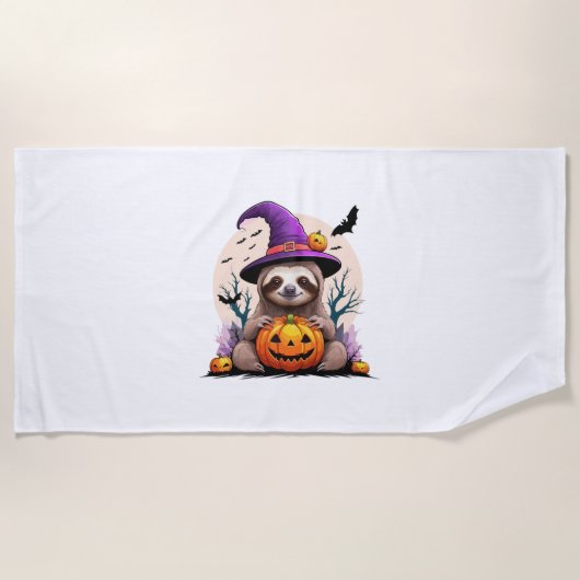 Sloth Pink Hat Halloween Strandtuch (Vorderseite)