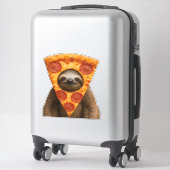 Sloth pizza funny weird prank meme cute happy chri aufkleber (Koffer)