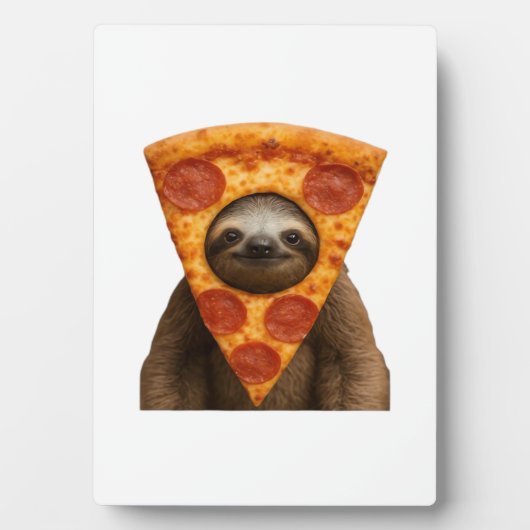 Sloth pizza funny weird prank meme cute happy chri fotoplatte (Vorderseite)