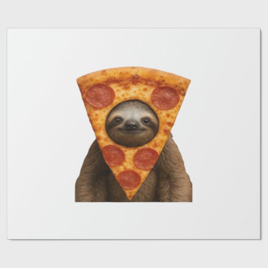 Sloth pizza funny weird prank meme cute happy chri geschenkpapier (Flach)