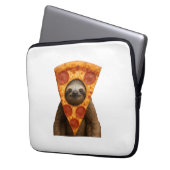 Sloth pizza funny weird prank meme cute happy chri laptopschutzhülle (Vorderseite Links)
