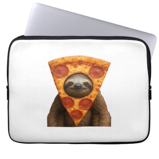 Sloth pizza funny weird prank meme cute happy chri laptopschutzhülle (Vorderseite)