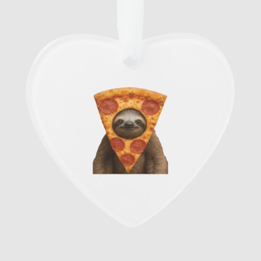 Sloth pizza funny weird prank meme cute happy chri ornament (Vorderseite)