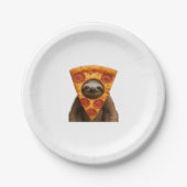 Sloth Pizza lustiges, seltsames Pranger Meme niedl Pappteller (Vorderseite)