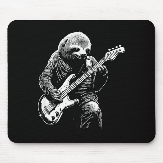 Sloth Playing B Guitar Funny B Player Bist Sloth Mousepad (Vorne)