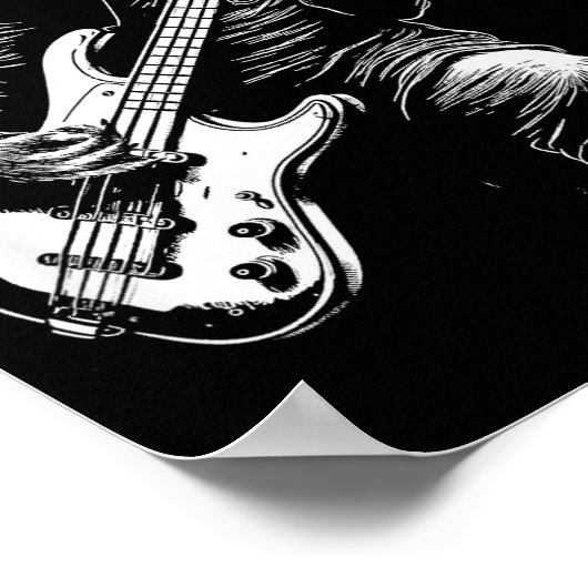 Sloth Playing B Guitar Funny B Player Bist Sloth Poster (Ecke)