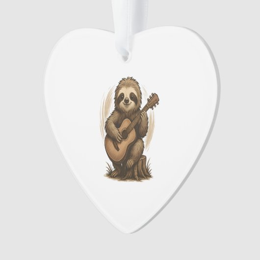 Sloth Playing Guitar Ornament (Vorderseite)