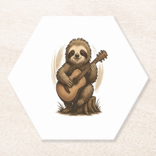 Sloth Playing Guitar Untersetzer (Vorderseite)