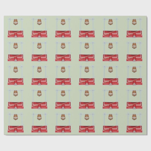 Sloth Pole Vaulsport Day Geschenkpapier (Flach)