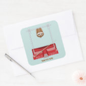 Sloth Pole Vaulsport Day Quadratischer Aufkleber (Umschlag)