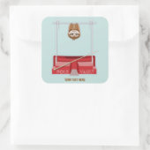 Sloth Pole Vaulsport Day Quadratischer Aufkleber (Tasche)