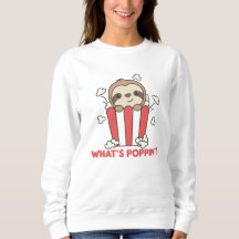 Sloth Popcorn Whats Poppin Funny Sloths