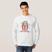 Sloth Popcorn Whats Poppin Funny Sloths T-Shirt (Vorne ganz)