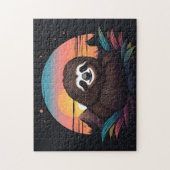 Sloth Portrait mit Sonnenuntergang Puzzle (Vertikal)