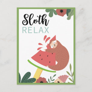 Sloth Postcard Postkarte