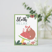 Sloth Postcard Postkarte (Stehend Vorderseite)