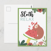 Sloth Postcard Postkarte (Vorne/Hinten)