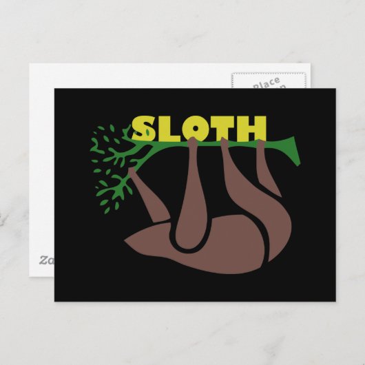 Sloth Postcard Postkarte (Vorne/Hinten)