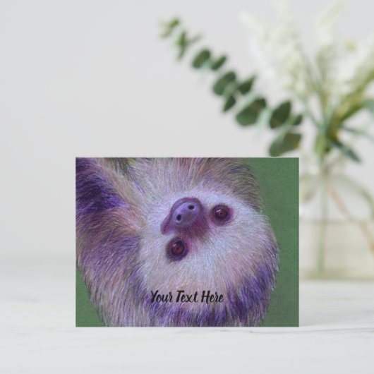 Sloth Postkarte (Stehend Vorderseite)