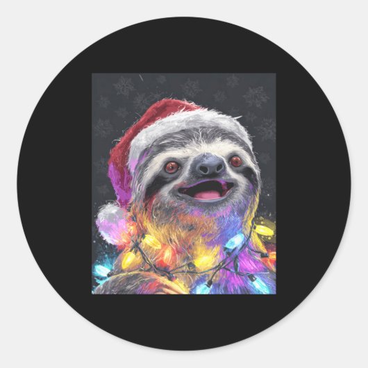 Sloth Present Runder Aufkleber (Vorderseite)