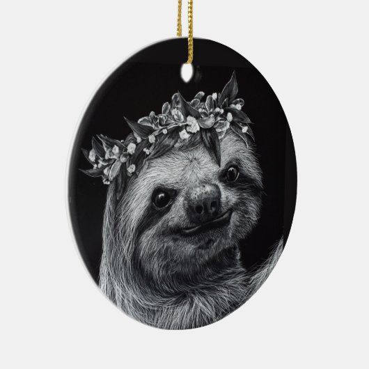 Sloth Princess Keramik Ornament (Rechts)