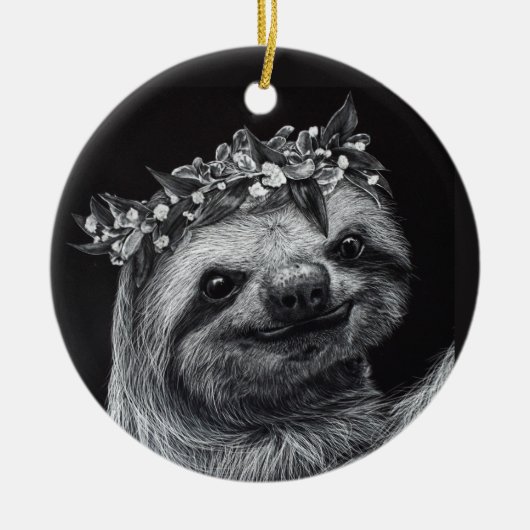 Sloth Princess Keramik Ornament (Vorne)