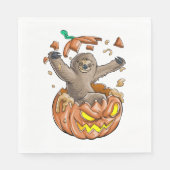 Sloth Pumpkin Halloween Serviette (Vorderseite)