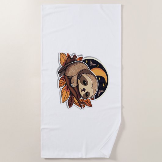 sloth pumpkin Halloween sticker style 2 Classic T- Strandtuch (Vorderseite)