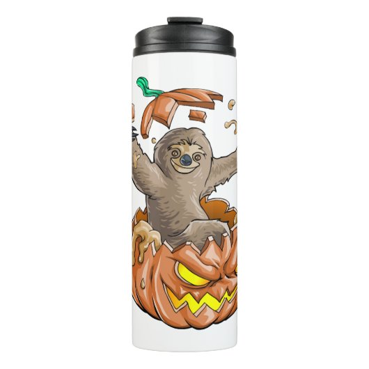 Sloth Pumpkin Halloween Thermosbecher (Vorderseite)