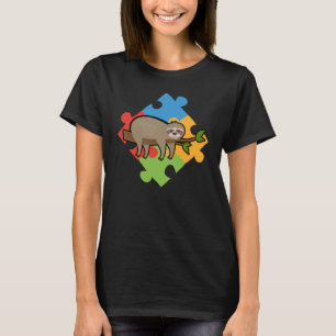 Sloth Puzzle Niedlich Autism Awareness Day T-Shirt