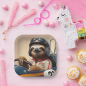 Sloth Racecar Treiber Pappteller (Party)