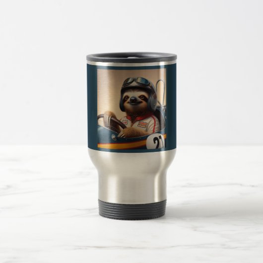 Sloth Racecar Treiber Reisebecher (Mittel)