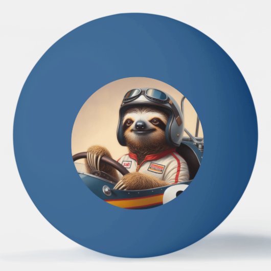 Sloth Racecar Treiber Tischtennisball (Vorderseite)