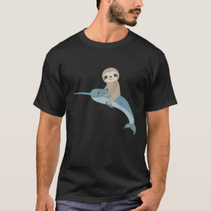 Sloth Reiten Narwhal Unicorn des Meeres Männer Fra T-Shirt