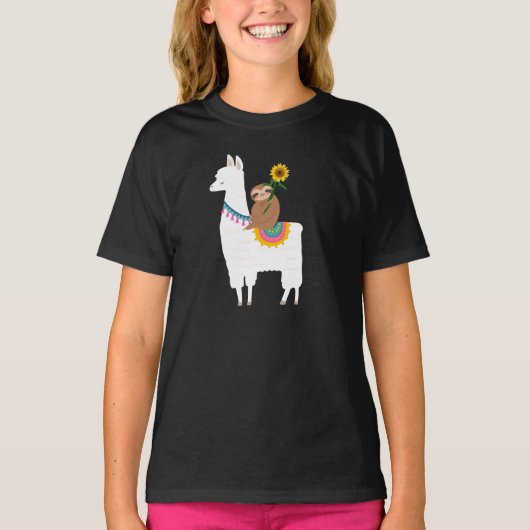 Sloth reitet auf Llama T-Shirt (Vorderseite)