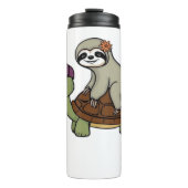Sloth riding a turtle Classic T-Shirt Thermosbecher (Vorderseite)