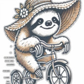 Sloth Riding Bike Aufkleber (Vorderseite)