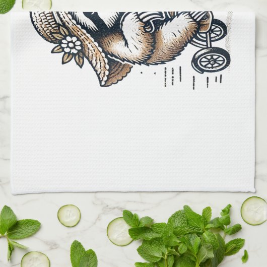 Sloth Riding Bike Geschirrtuch (Gefaltet)