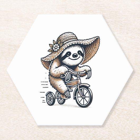 Sloth Riding Bike Untersetzer (Vorderseite)